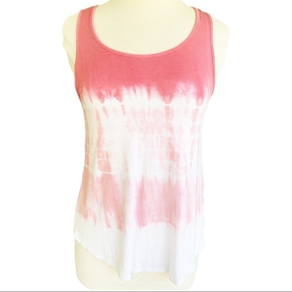 **5/$20** AEO Favorite Tank Sleeveless Ombré Tie Dye Pink/White Top S - Picture 1 of 7